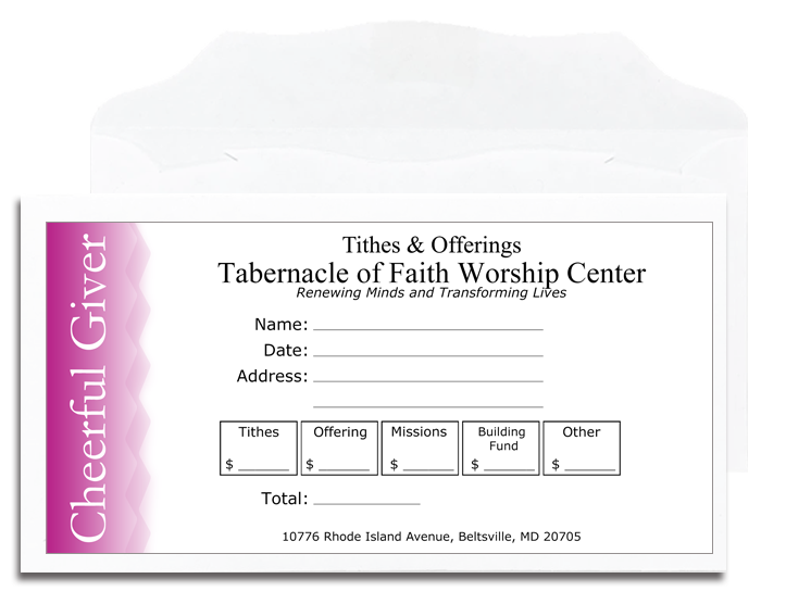 Tabernacle of Faith Offering Envelope